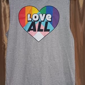 The Phluid Project Gray Tank Top with Rainbow Heart